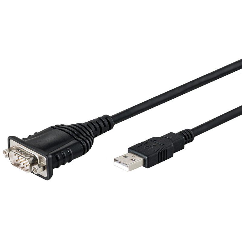 DIGITUS USB 2.0 adapter cable, USB-A to RS232, 1.8 m, black