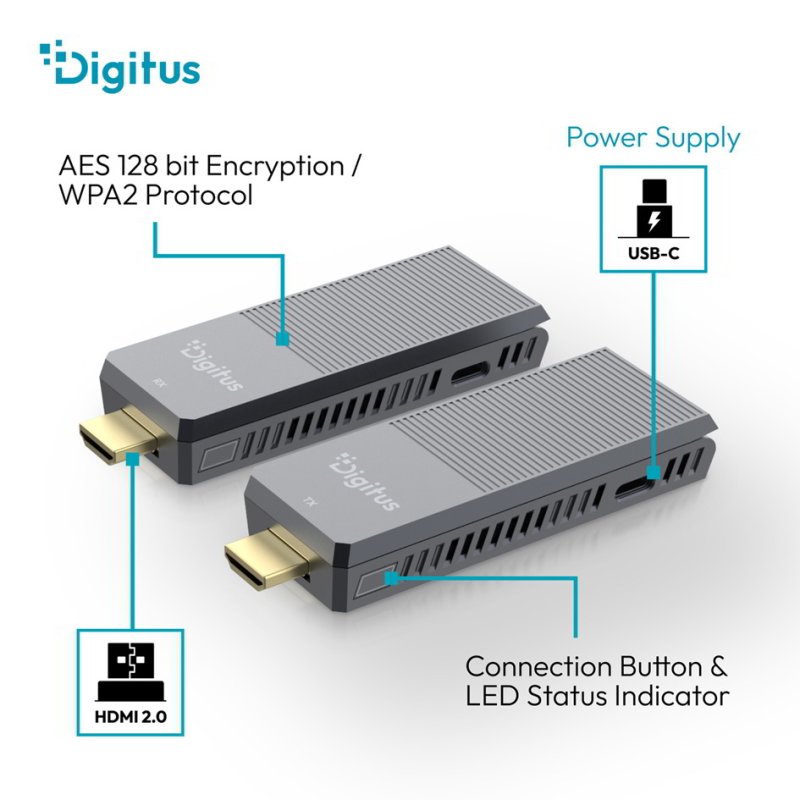 DIGITUS 4K Wireless HDMI Extender Set, 150 m, 4K/60Hz