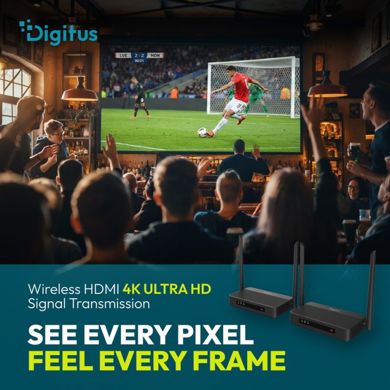 DIGITUS 4K Wireless HDMI KVM extender set, 100 m, 4K/60Hz