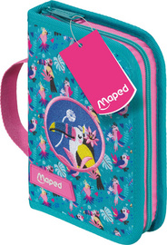Maped schooletui voetbal, polyester donkerblauw/geel, 30-delig