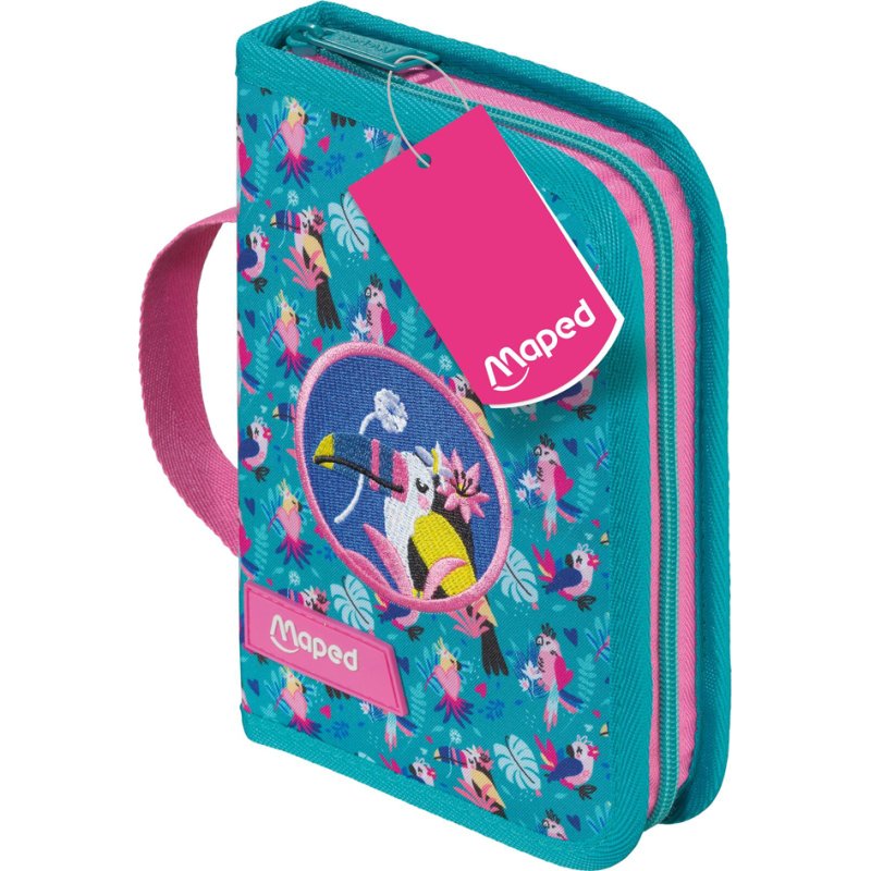 Maped étui Tropical rempli, polyester turquoise/rose, 30 pièces