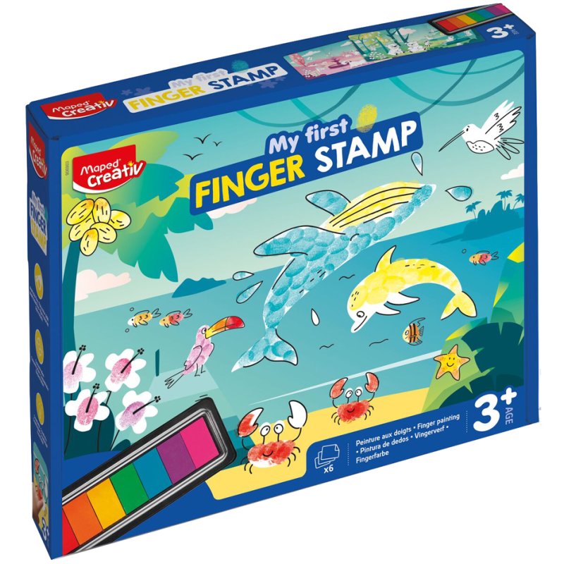 Maped Creativ finger stamp set, 8-piece, 7 colours, from 3 years