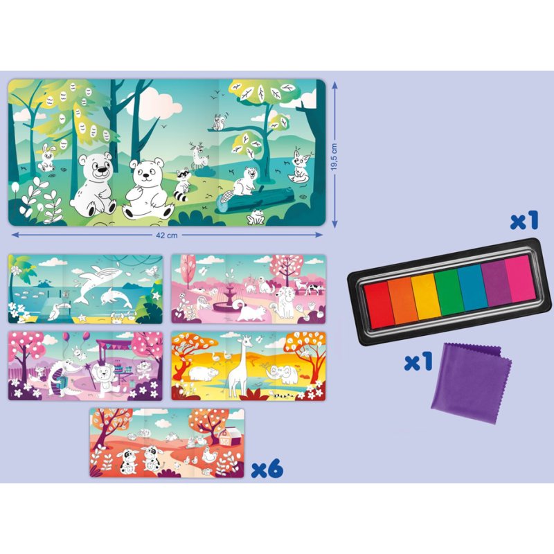 Maped Creativ finger stamp set, 8-piece, 7 colours, from 3 years