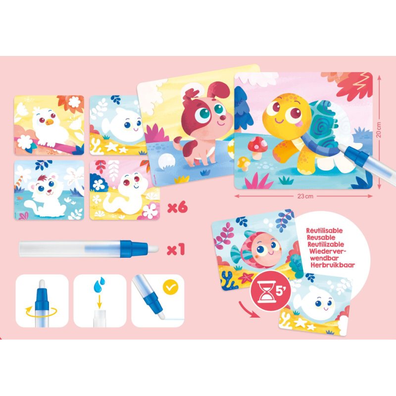Maped Creativ water pen MAGIC COLOR, reusable, 6 cards, from 18 months