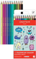 CARAN D'ACHE kleurpotloden SWISSCOLOR KAWAII Monsters, wateroplosbaar, 12 stuks