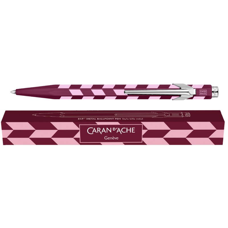 CARAN D'ACHE stylo à bille 849 MOSAIC, rouge grenade, pointe moyenne, rechargeable