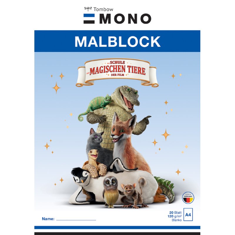 Tombow Tekenblok Die Schule der magischen Tiere, wit, DIN A4, 120 g/m², 20 vel
