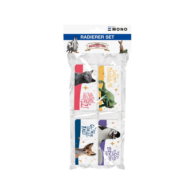 TOMBOW kunststof gum MONO Die Schule der magischen Tiere, PVC, 4 stuks