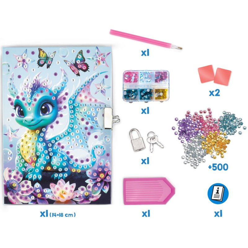 Maped journal DIAMOND PAINTING, 530 diamants, serrure à 2 clés