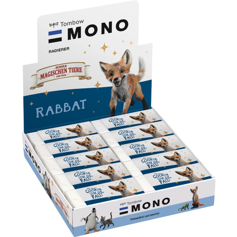 TOMBOW kunststof gum MONO Katze, limited edition, 20 stuks display