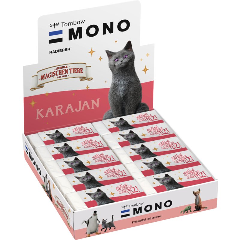 TOMBOW kunststof gum MONO Katze, limited edition, 20 stuks display