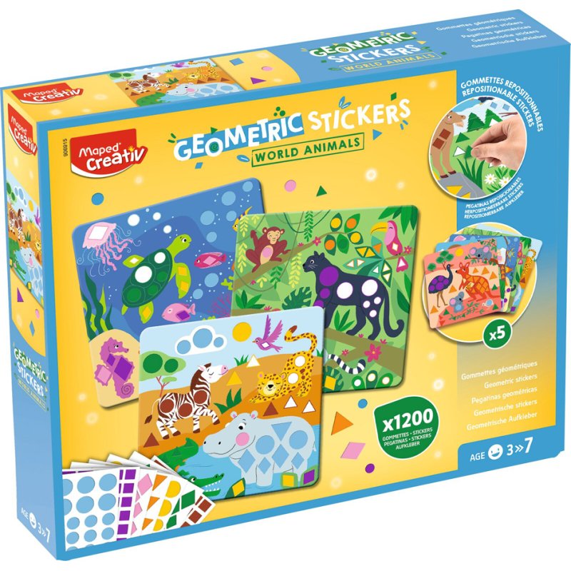 Maped CREATIV set de stickers géométrie TIERE DER WELT, 3+ ans, 1200+ stickers
