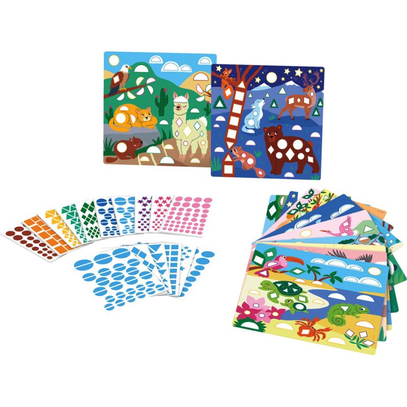 Maped CREATIV geometry sticker set ANIMALS OF THE WORLD, from 3 years, 12 cards, 4000+ stickers