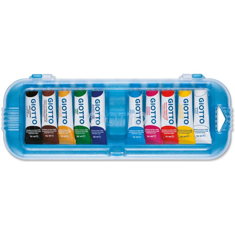 GIOTTO gouache Extra Fine, 10 tubes de 10 ml, couleurs assorties