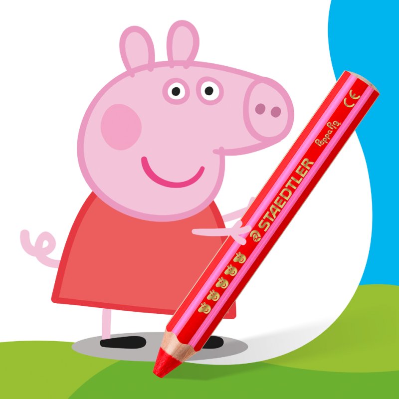STAEDTLER Noris junior Peppa Pig colouring pencils, 3-in-1, 12 pieces, with pencil sharpener