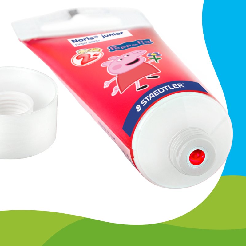 STAEDTLER finger paint Noris junior Peppa Pig, 4 tubes of 75 ml, yellow/red/blue/green
