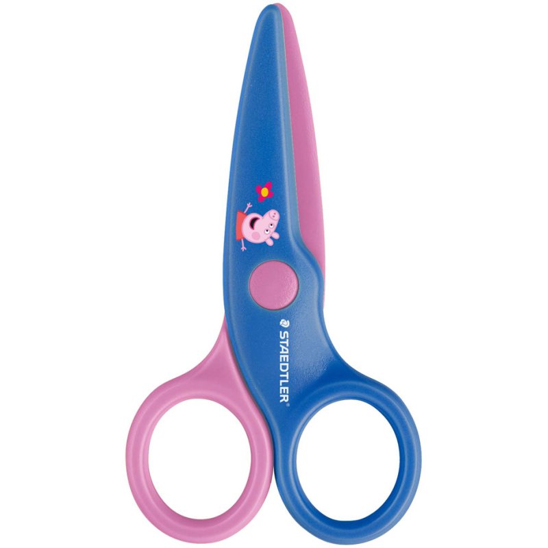 STAEDTLER ciseaux de bricolage Noris junior Peppa, rond, bleu/rose, 100 mm