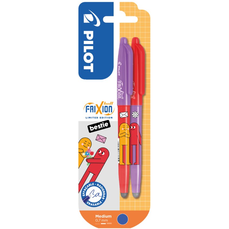 PILOT gel rollerpen FRIXION BALL Friends, blauw, 0,35 mm, 2 stuks
