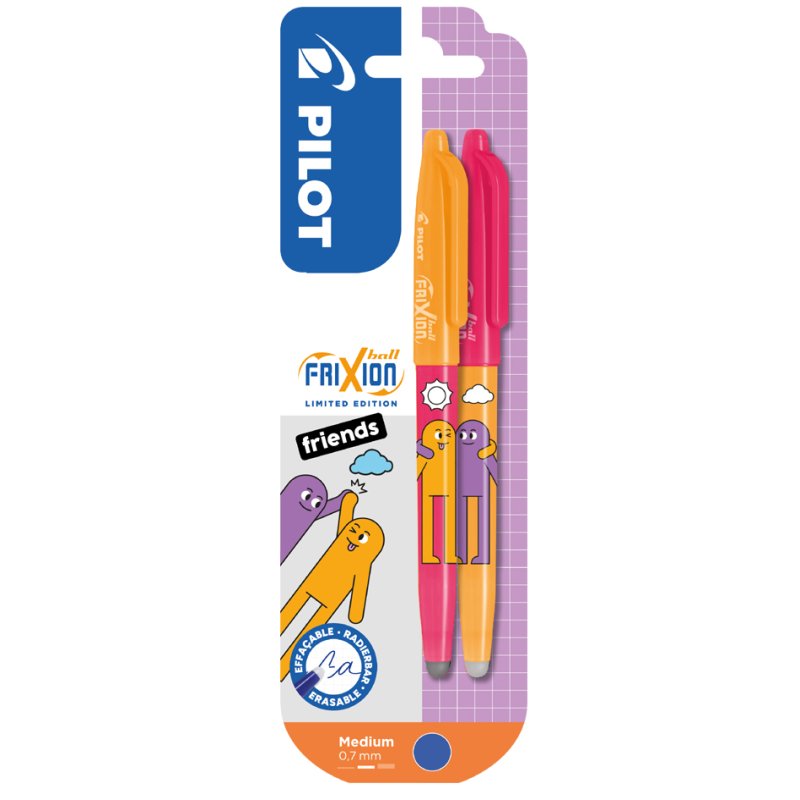 PILOT gel rollerpen FRIXION BALL Friends, blauw, 0,35 mm, 2 stuks