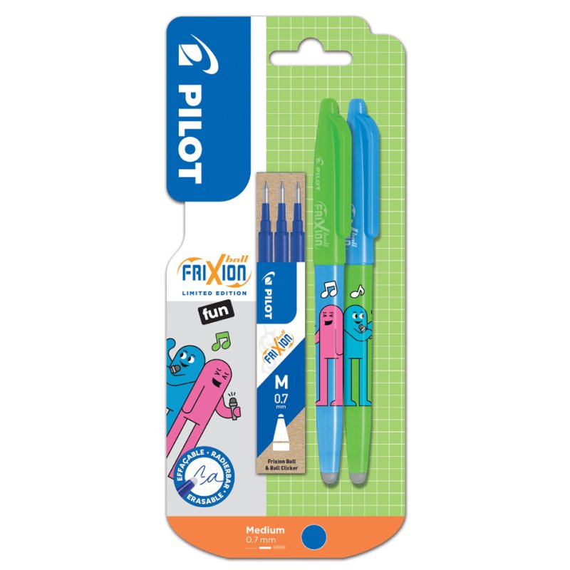 PILOT gelroller FRIXION BALL 07 Friends Hug hearts, effaçable, rose/bordeaux, 0,35 mm
