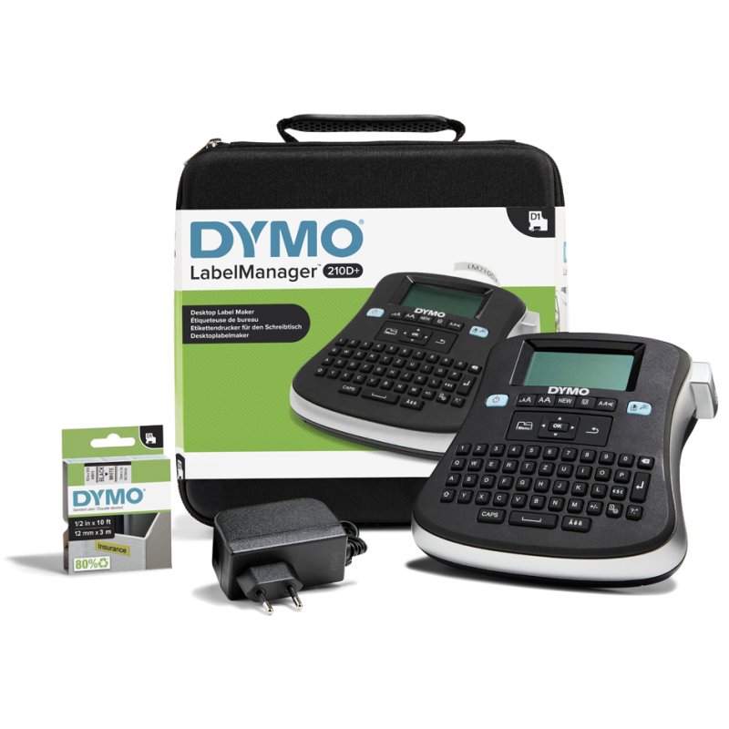 DYMO labelprinter 210D kofferset, tafel & handheld, 6-12 mm banden