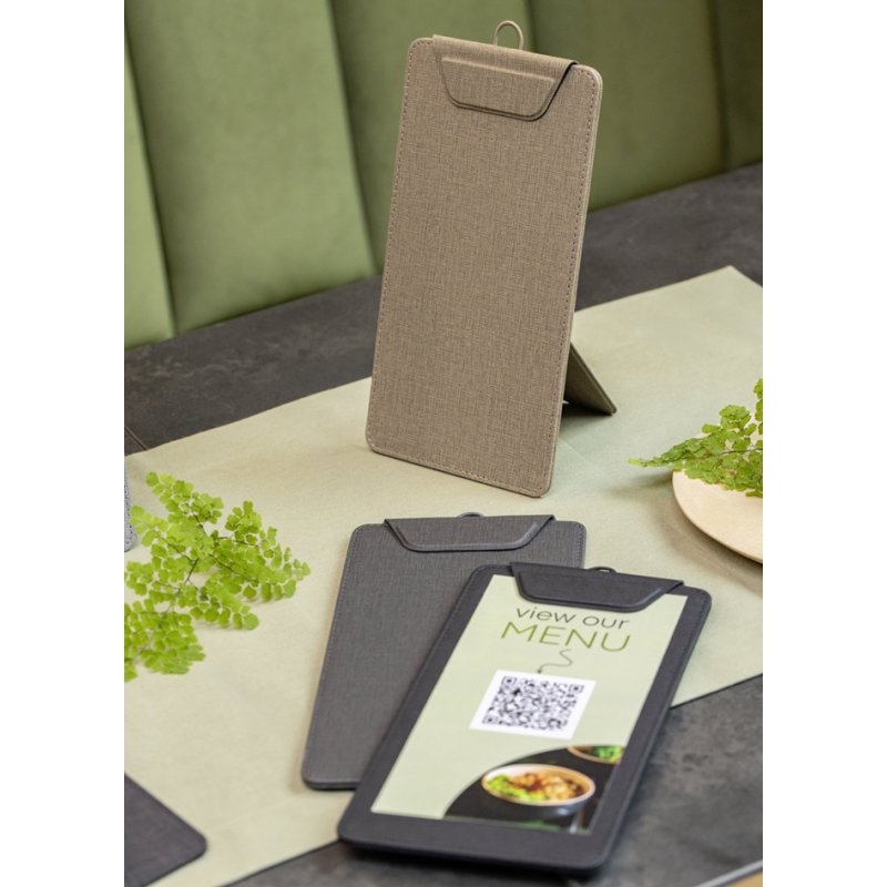 sigel menu card clipboard, DIN long, anthracite, 20 sheet capacity