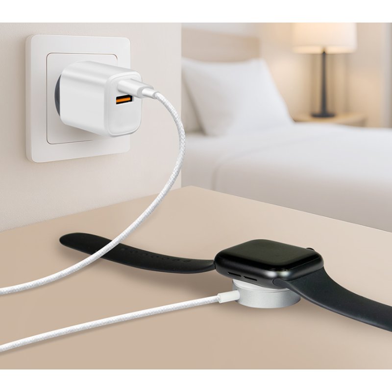 LogiLink smartwatch wireless charging cable for Apple, white, USB-C, 1.0 m