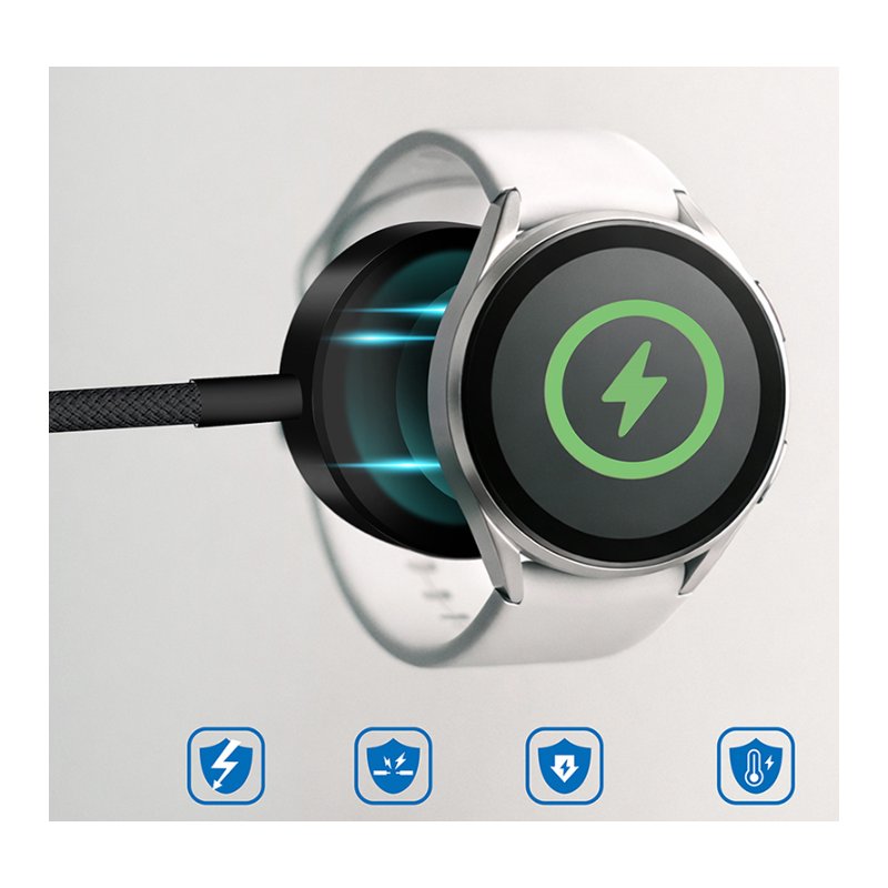 LogiLink smartwatch wireless charging cable for Galaxy, black, USB-C, 1.0 m