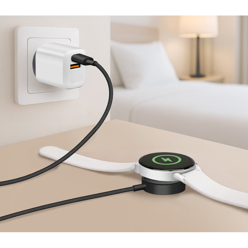 LogiLink smartwatch wireless charging cable for Galaxy, black, USB-C, 1.0 m