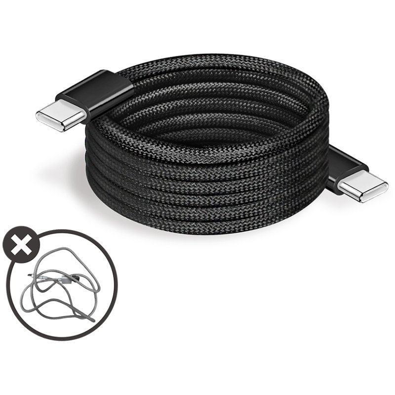 LogiLink câble de données et recharge magnétique, USB-C, noir, 1,5 m