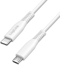 LogiLink USB 2.0 kabel, USB-C naar Micro USB-B, 1,5 m, wit