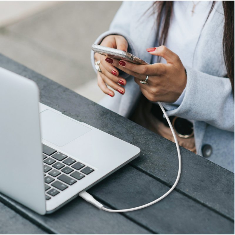 LogiLink Câble USB 2.0, USB-C vers Micro USB-B, 0,3 m, blanc