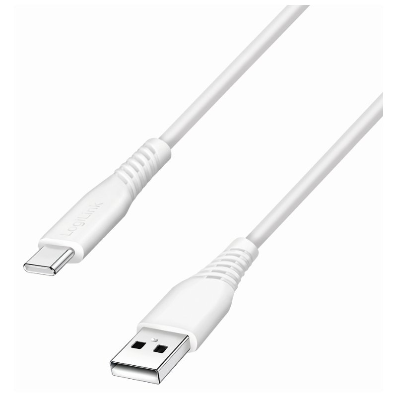 LogiLink Câble USB 2.0 USB-A vers USB-C, blanc, 1,0 m