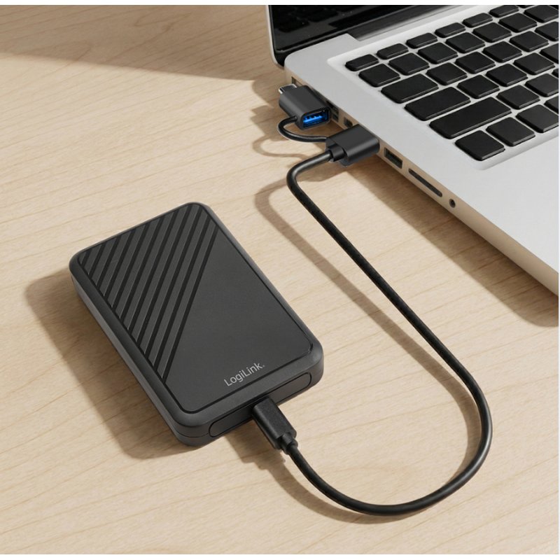 LogiLink Boîtier disque dur SATA 2,5 pouces, USB 3.2 Gen1, noir