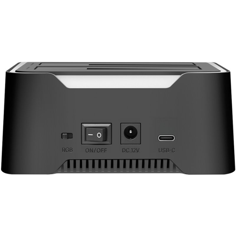 LogiLink Dual docking station, USB-C 3.2, black, 2.5"/3.5" SATA