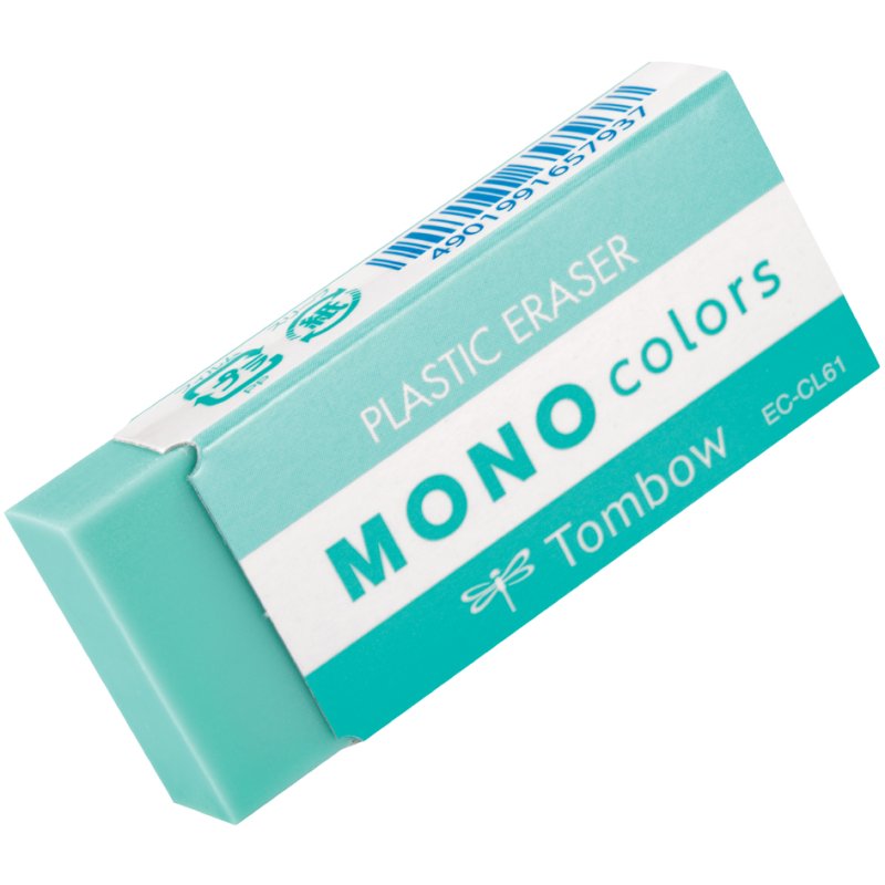 TOMBOW gum MONO colors, turkooisblauw, PVC phtalaatvrij, 55×23×11 mm