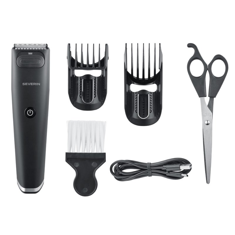 SEVERIN hair trimmer HT 708, Li-ion battery 60 min, LED display, matt black