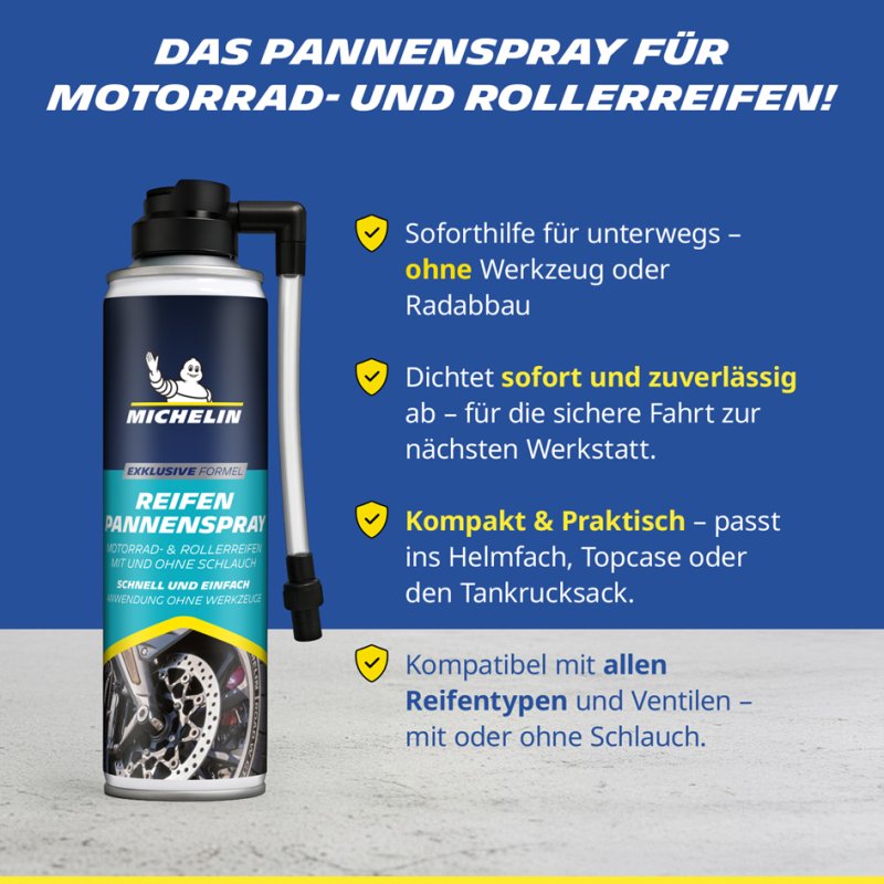 MICHELIN bandenspray, 200 ml, motor & scooter, snelle reparatie
