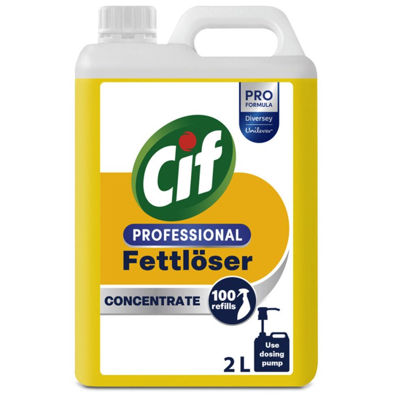 Cif Professional dissolvant de graisse concentré, nettoyant acide, 2 litres