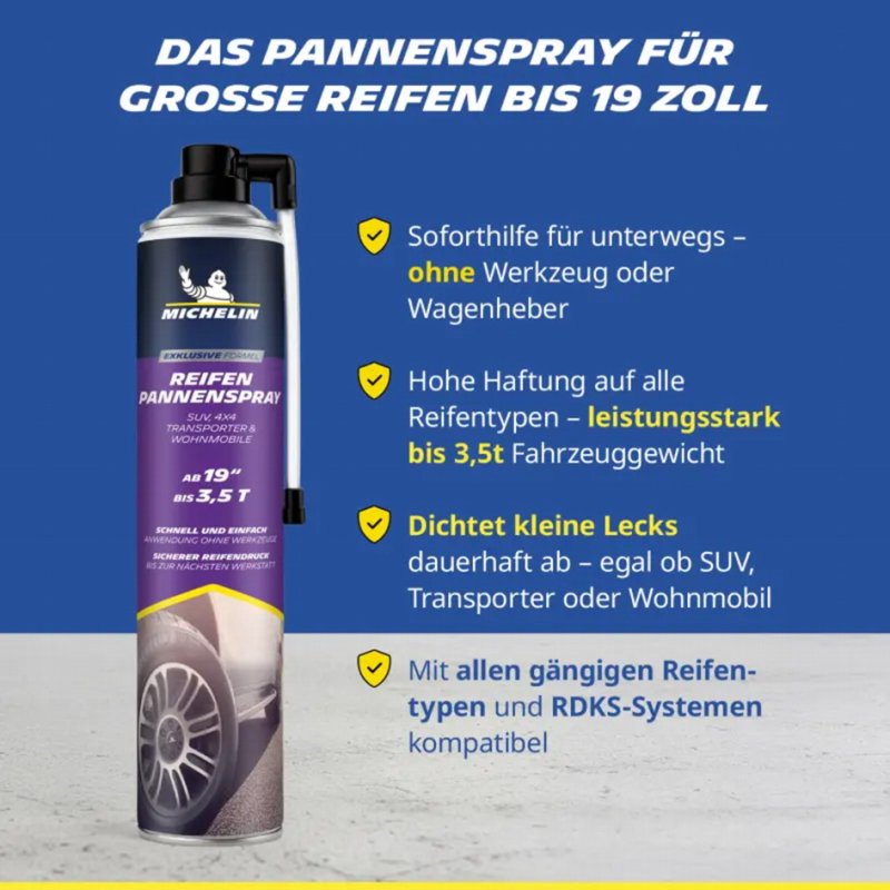 MICHELIN bandenreparatiespray, 750 ml, vanaf 19 inch