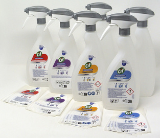 Cif Professional doseerflessenset, 6 lege sprayflessen, 750 ml