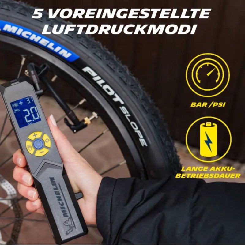 MICHELIN accu-minicompressor met manometer, 10,3 bar, Li-ion 7,4V