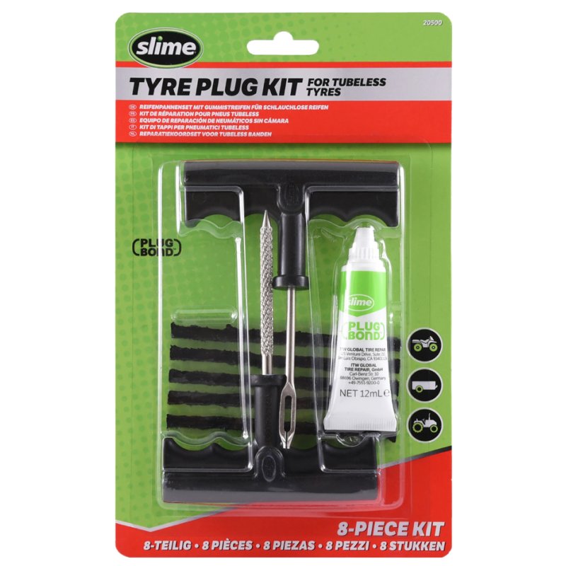 IWH Kit de réparation pneus Tyre Plug Kit, 8 pièces, pneus sans chambre
