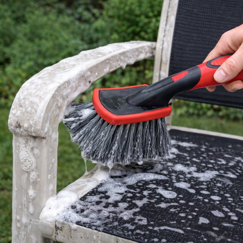 IWH multifunctional cleaning brush, red/black, PP/TPR material, ergonomic grip