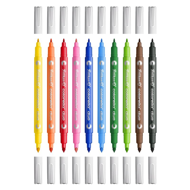 Pelikan feutres C duo, 2 pointes 1,0/2,0 mm, lavables, 10 pièces