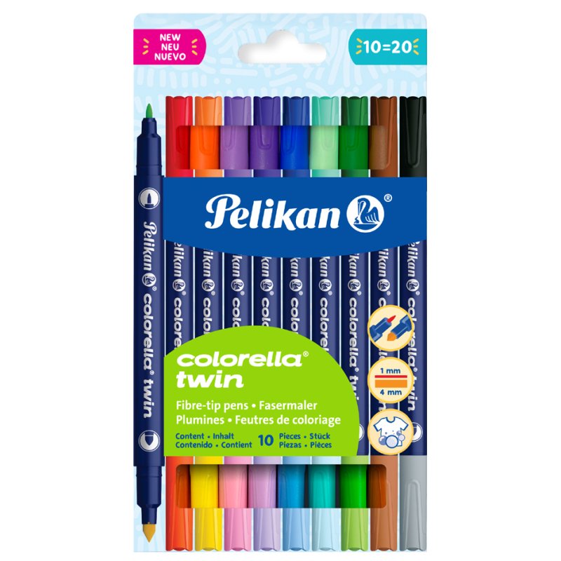Pelikan felt-tip pens C double, 1.0/2.0 mm, 10 pieces
