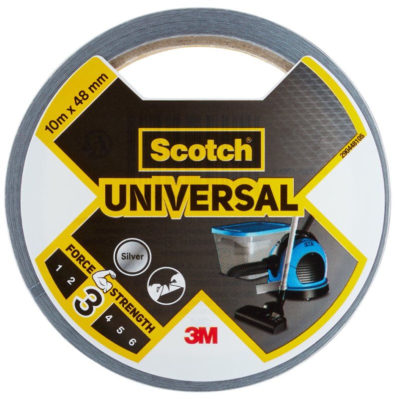 Scotch ruban adhésif tissu universel 2904, 48 mm × 10 m, argent