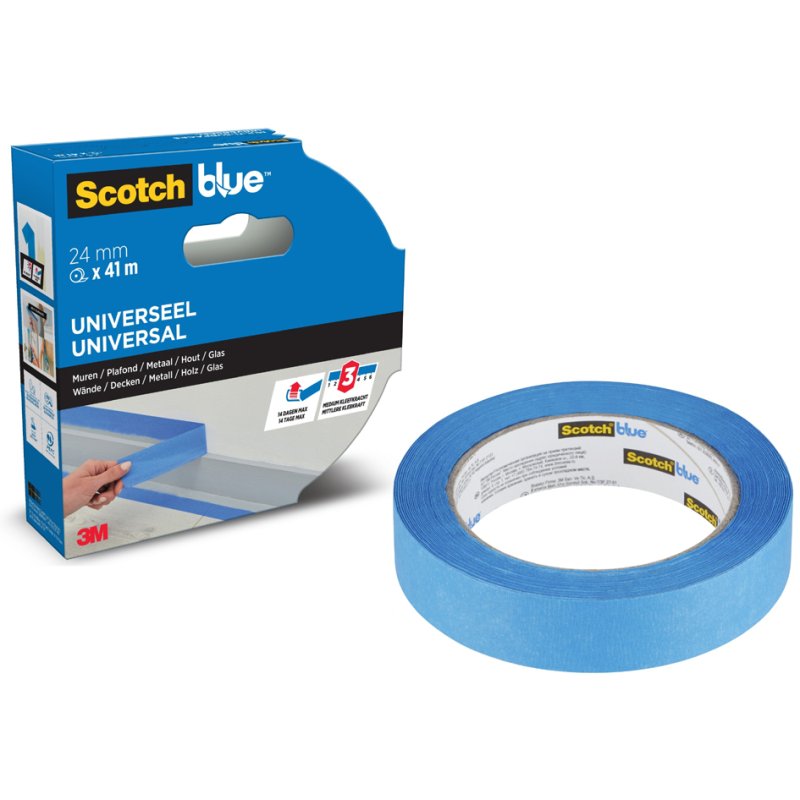 Scotch afplakband ScotchBlue Multi-Surface, blauw, 24 mm × 41 m