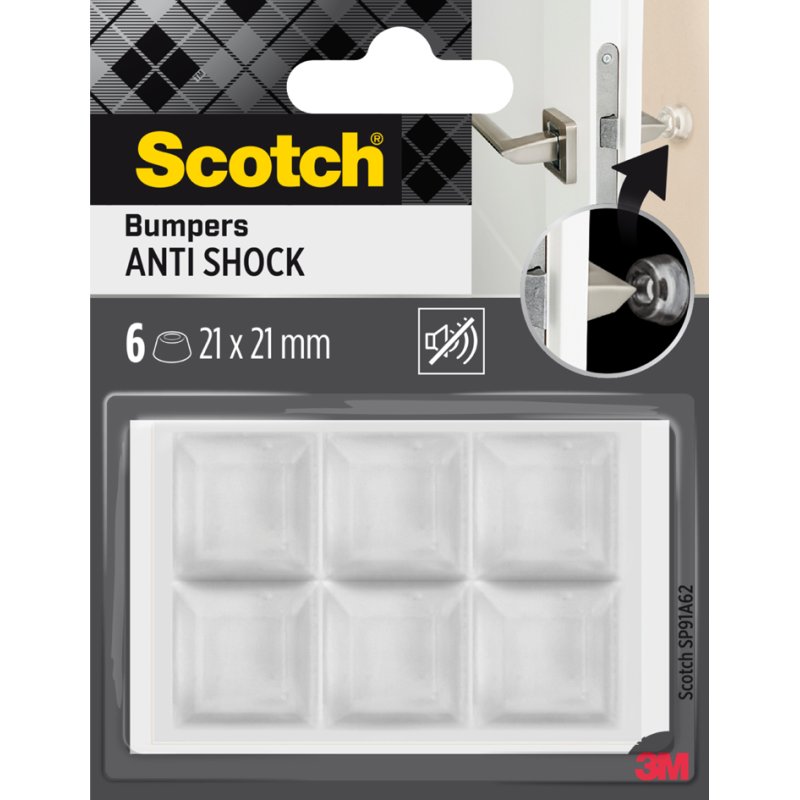 Scotch amortisseurs de chocs, auto-adhésifs, transparents, 6 pièces