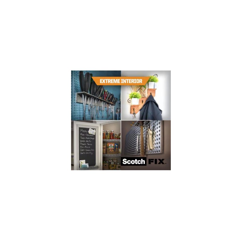 Scotch ruban de montage double face Extreme, 19 mm × 1,8 m, capacité de charge 12 kg